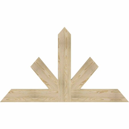 Ekena Millwork Saratoga Rough Sawn Timber Gable Bracket, Douglas Fir, 60"W x 35"H x 2"D x 6"F, 14/12 Pitch GBW060X35X0206SAR00RDF